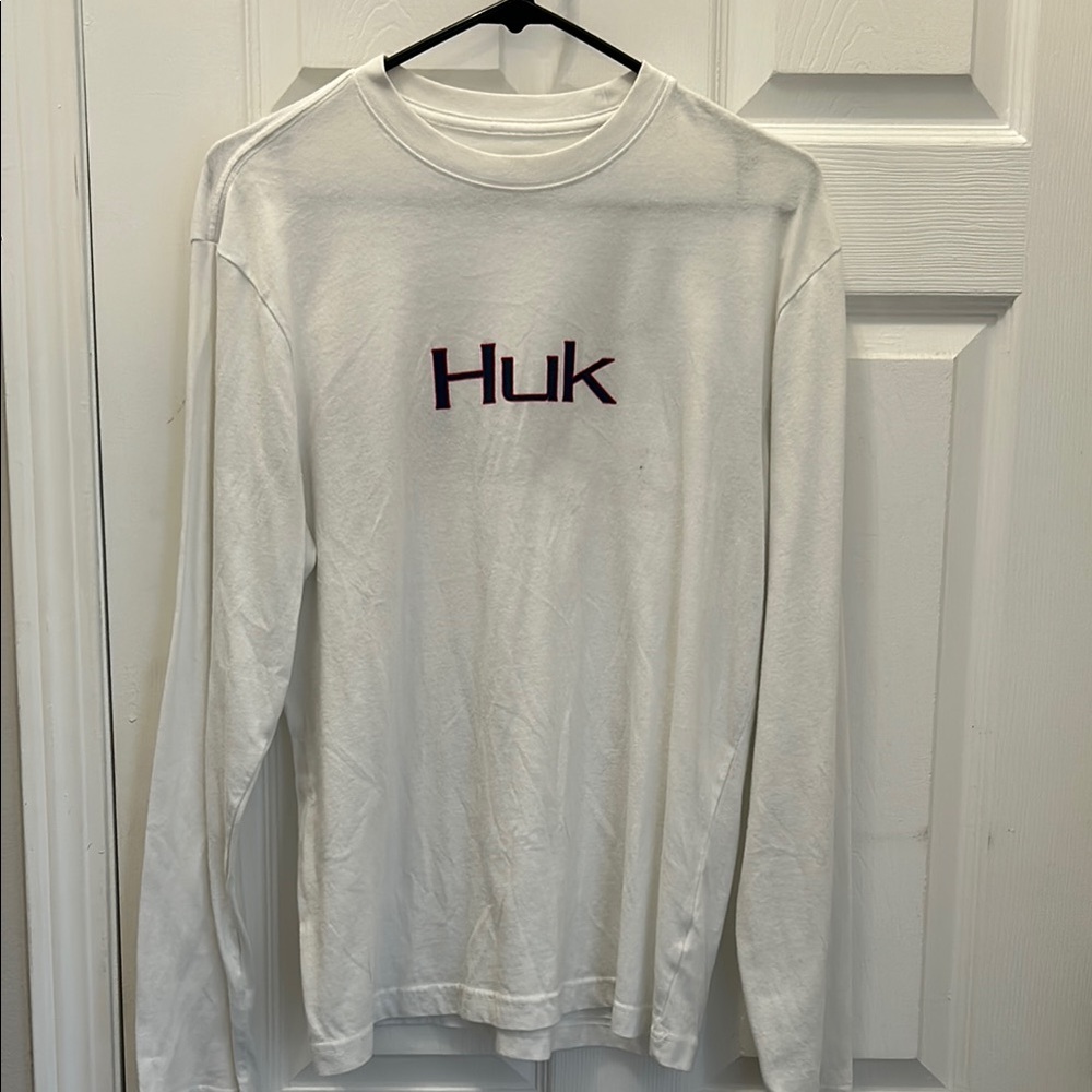 Huk White Long Sleeve Tee